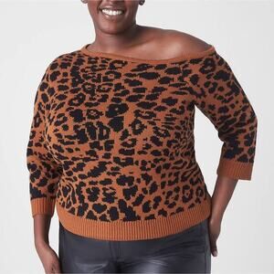 Lane Bryant Fitted One-Shoulder Jacquard Sweater plus size 18‎ 20 2X new!!!